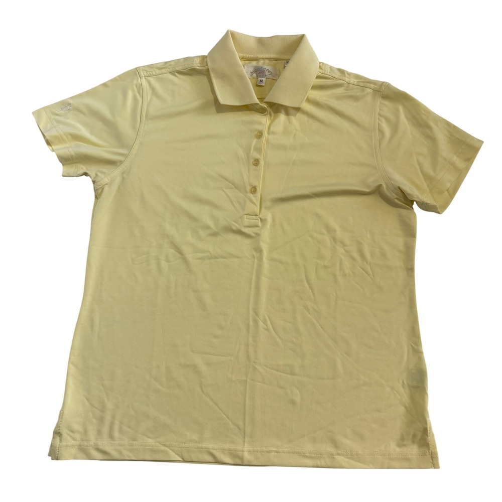 Monterey Club Womens Short Sleeve Golf Polo Shirt Yellow Size M Stretch Active
